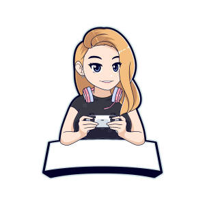 Simple Blonde Girl Gamer Logo Wallpaper