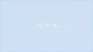 Simple Blue Aesthetic Wave Line Art Wallpaper