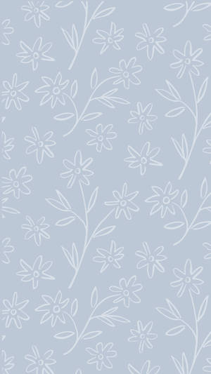 Simple Boho Pastel Blue Wallpaper