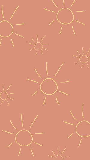Simple Boho Sun Drawings Wallpaper
