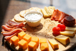 Simple Cheese And Meat Platter Wallpaper