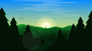 Simple Clean Forest Graphic Art Wallpaper
