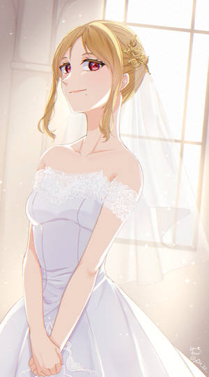 Simple Cute Anime Bride Wallpaper