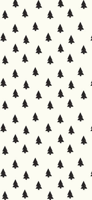 Simple Cute Christmas Iphone Black Trees Wallpaper