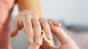 Simple Elegant Silver Engagement Ring Wallpaper