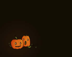 Simple Halloween Pumpkin Cartoon Wallpaper