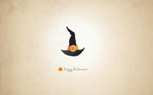 Simple Happy Halloween Witch Hat Wallpaper