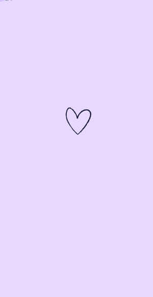 Simple Heart Graphic Art Purple Pastel Iphone Wallpaper