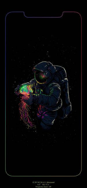 Simple Outline Iphone Astronaut Wallpaper