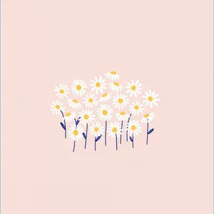 Simple Pink Daisy Aesthetic Computer Wallpaper