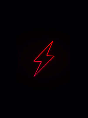 Simple Red Neon Lightning Logo Wallpaper