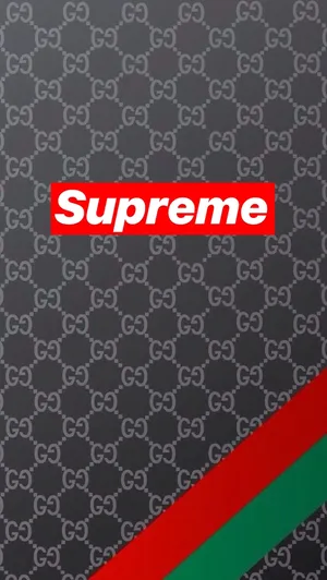 Simple Supreme On Gucci Stipes Wallpaper