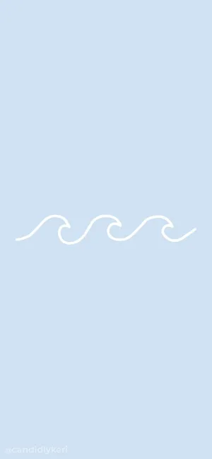 Simple Wave Light Blue Aesthetic Iphone Wallpaper
