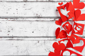 Simple White Aesthetic Paper Hearts Cut-outs Wallpaper