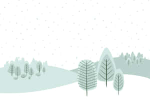 Simple Winter Snow Tree Art Wallpaper