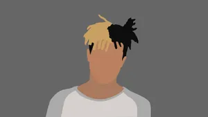 Simple Yellow And Black Hair Xxxtentacion Cartoon Wallpaper