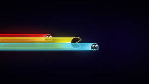 Simplistic Gaming Pacman Light Trails Wallpaper