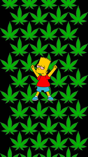 Simpsons Cartoon Weed Wallpaper