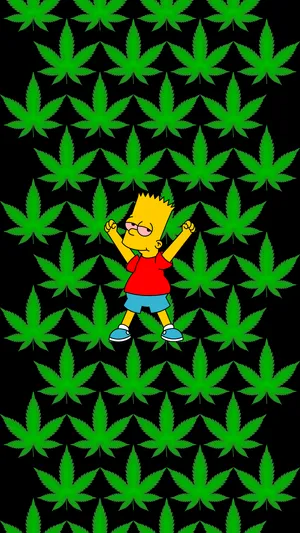 Simpsons Cartoon Weed Wallpaper