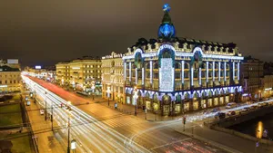 Singer Cafe Building In Saint Petersburg Wallpaper