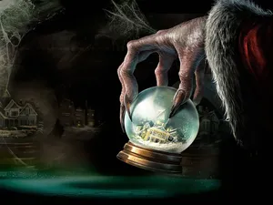 Sinister Santa Snow Globe Wallpaper