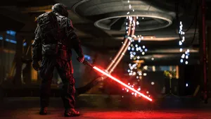 Sith With Lightsaber Wallpaper