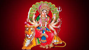 Sitting Durga Mata Hd Wallpaper