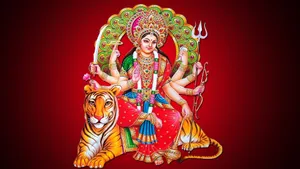 Sitting Durga Mata Hd Wallpaper