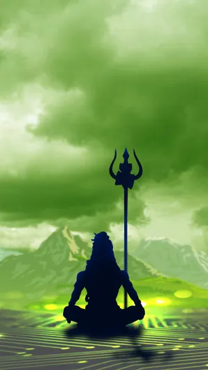 Sitting Mahakal Angry Wallpaper