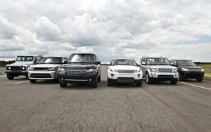 Six Land Rover Vehicles Wallpaper