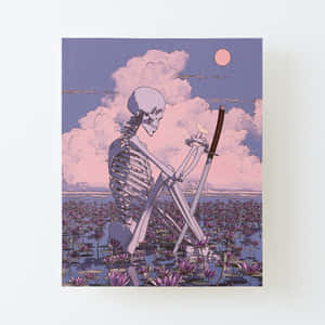 Skeleton Painter Tired Aesthetic Wallpaper