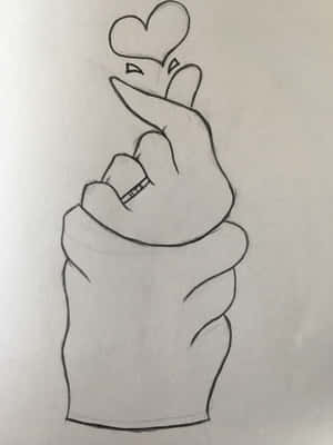 Sketch Bts Finger Heart Wallpaper