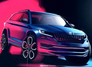 Skoda Kodiaq Rs Design Sketch Wallpaper Wallpaper