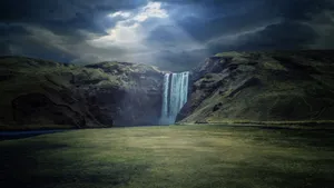 Skógafoss Waterfall 4k Ultra Hd Landscape Wallpaper