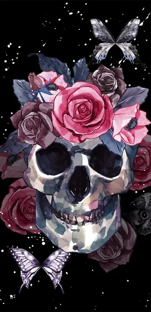 Skull Rose Aesthetic Wallpaper