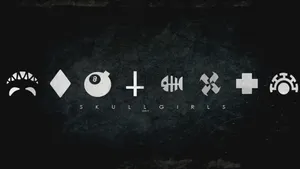 Skullgirls With Icon Illustrations Wallpaper