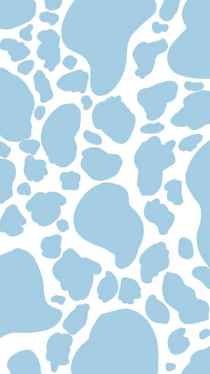 Sky Blue Cow Pattern Wallpaper