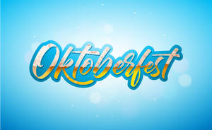 Sky Blue Oktoberfest Calligraphy Wallpaper