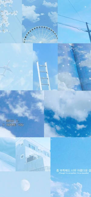 Sky Collage Light Blue Aesthetic Iphone Wallpaper