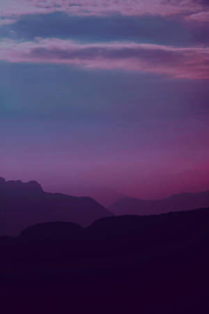 Sky Mountains Dark Purple Iphone Wallpaper
