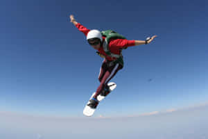 Skydiving Daredevil Dangerous Skysurfing Wallpaper