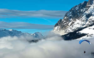 Skydiving On Rocky Mountain Wallpaper