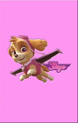 Skye Paw Patrol Zuma In Pink Canvas Wallpaper