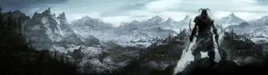 Skyrim Dragonborn Dual Screen Wallpaper