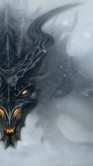 Skyrim Iphone Dragon Portrait Wallpaper