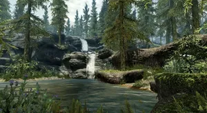 Skyrim River Falls Desktop Wallpaper