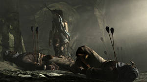 Skyrim Ultra Hd Female Archer Leaving Dead Enemies Wallpaper