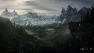 Skyrim Winter Ridges Desktop Wallpaper