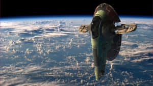 Slave1 Spaceship Orbiting Earth Wallpaper