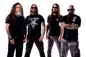 Slayer Band Members In Black Wallpaper